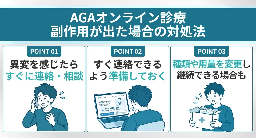 AGAオンライン診療で副作用が出た場合の対処法
